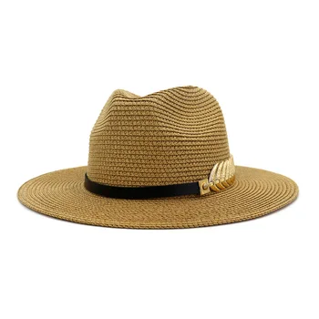 ženske klobuk moške kape široko roba kaki black moške kape panama pasu pasu verige slame prostem poletje, sonce plaži klobuki gorras par mujer