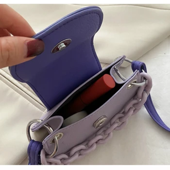 ženske vrečko PU Zavihek Verige Moda Mozaik Hasp Ramo Torbe, torbico, denarnico korejski ženskast MINI vrečko vrečko oblikovalec